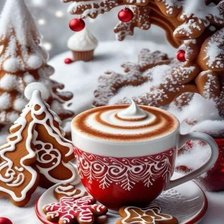 Схема вышивки «Зимний кофе»