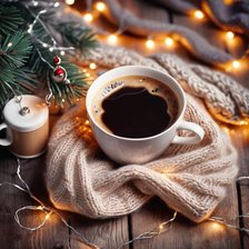 Схема вышивки «Новый год, кофе»