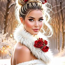 Схема вышивки «Девушка Зима»