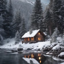 Схема вышивки «Зимний пейзаж»