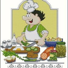 Схема вышивки «повар оливье»