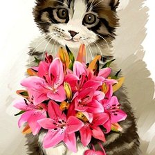 Схема вышивки «букет для кисы»