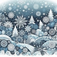 Схема вышивки «Ночь зимой»