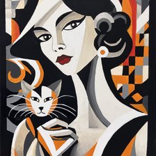 Схема вышивки «дама»