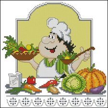 Схема вышивки «повар свежый салат»