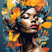 Схема вышивки «дама»