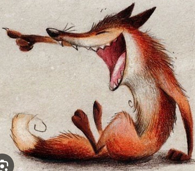 Смеющийся лис - смеющийся лис, лис, мультяшные, детские - оригинал