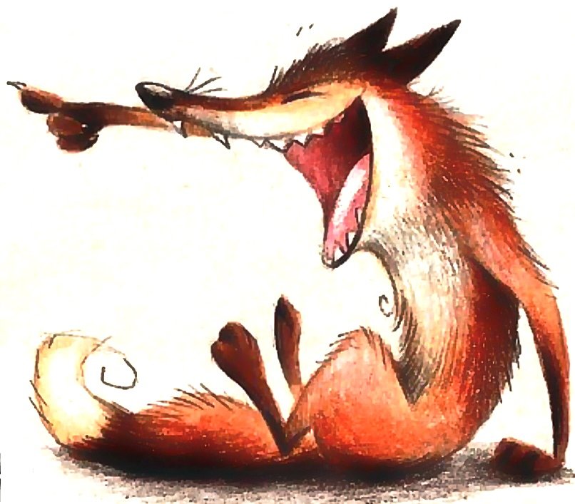 Лис - смеющийся лис, лис, детские, мультяшные - оригинал