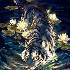 Схема вышивки «Тигр в воде»