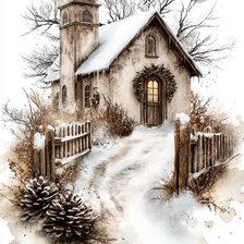 Схема вышивки «SNOWY CHURCH»