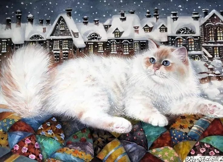 Лоскутный кот - кот - оригинал