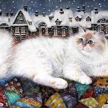 Схема вышивки «Лоскутный кот»