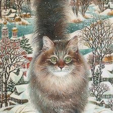 Схема вышивки «Деревенский кот»