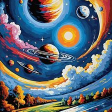 Схема вышивки «космос»