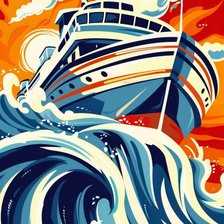 Схема вышивки «корабль»