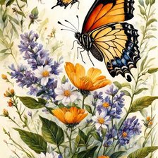 Схема вышивки «бабочка»