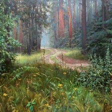 Схема вышивки «Лесной пейзаж. Георгий Харченко»