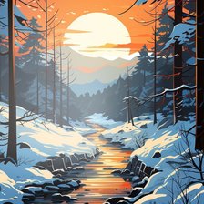 Схема вышивки «зима»