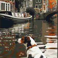 Схема вышивки «пес»