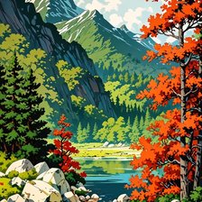 Схема вышивки «горы»