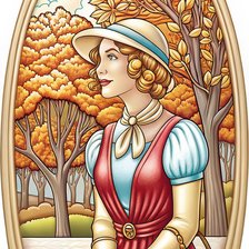 Схема вышивки «дама»