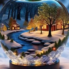 Схема вышивки «Зима в яблоке»