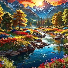 Схема вышивки «Пейзаж»