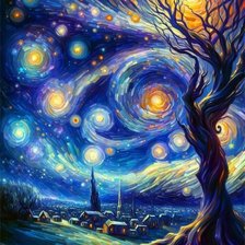 Схема вышивки «PAISAJE NOCTURNO»