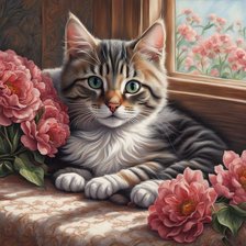 Схема вышивки «кошки»