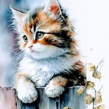 Схема вышивки «котик»