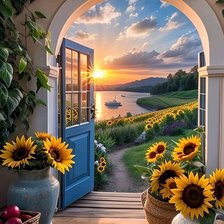 Схема вышивки «вид из арки»