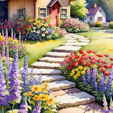 Схема вышивки «домик»