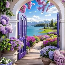 Схема вышивки «вид на озеро»