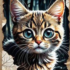 Схема вышивки «котенок»