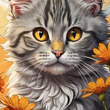 Схема вышивки «кот»