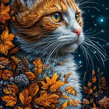 Схема вышивки «кот ночь»