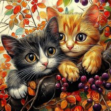 Схема вышивки «котята»