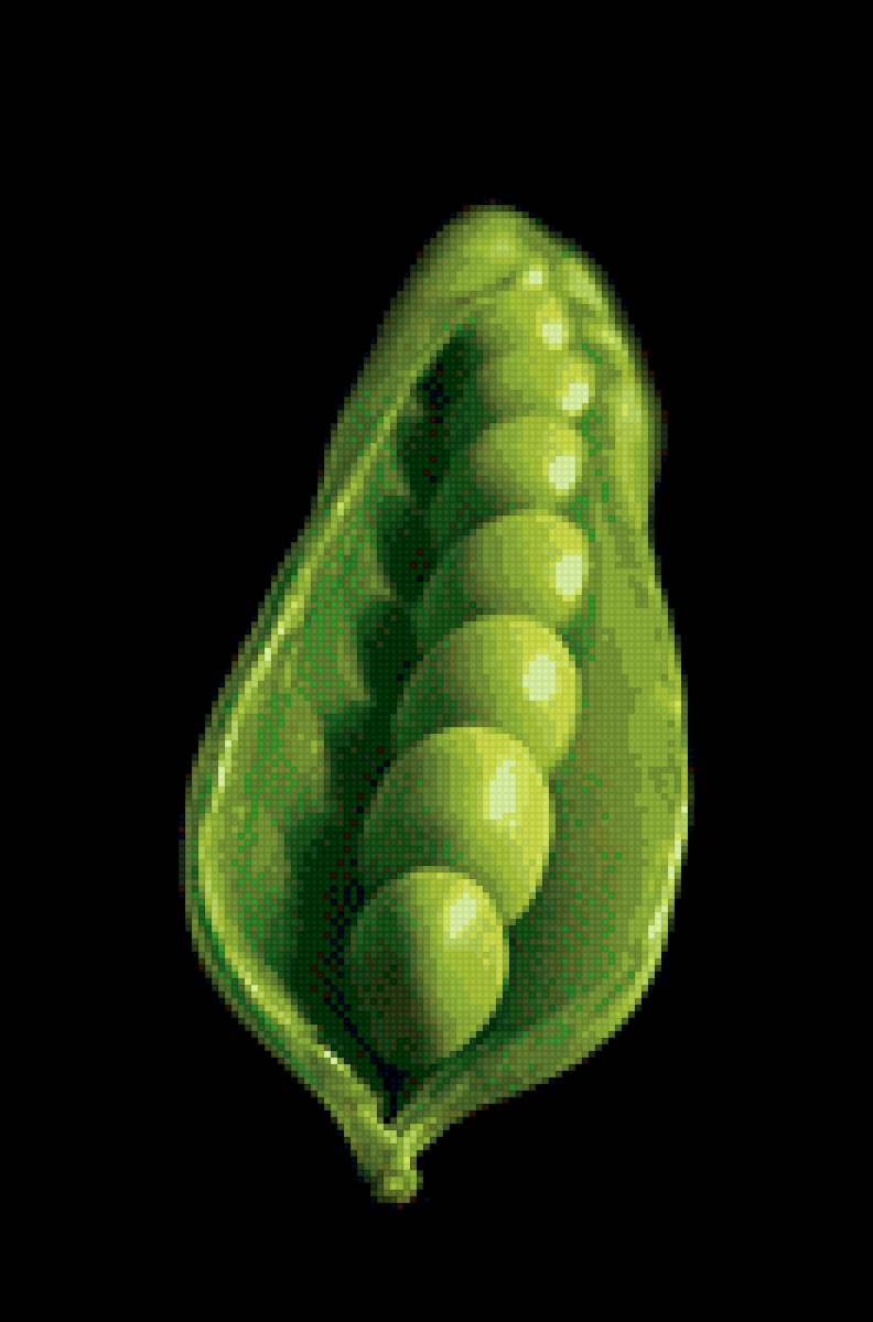 Горошек - на черном фоне, овощи, горох - предпросмотр