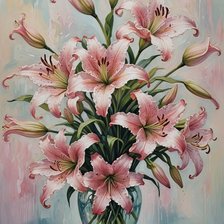 Схема вышивки «Розовые лилии»
