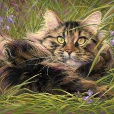 Схема вышивки «Кошка. Люси Билодау»