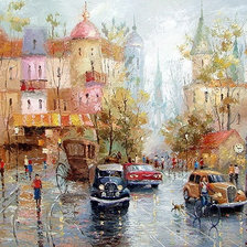 Схема вышивки «В дождь. Дмитрий Спирос»