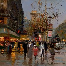 Схема вышивки «Парижская улочка. Эдуард Леон Кортес»