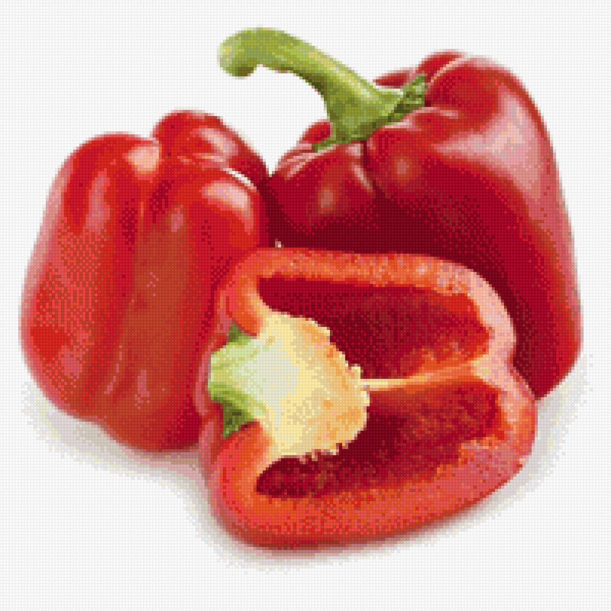 перец без блендов - на белом фоне, перец красный, овощи - предпросмотр