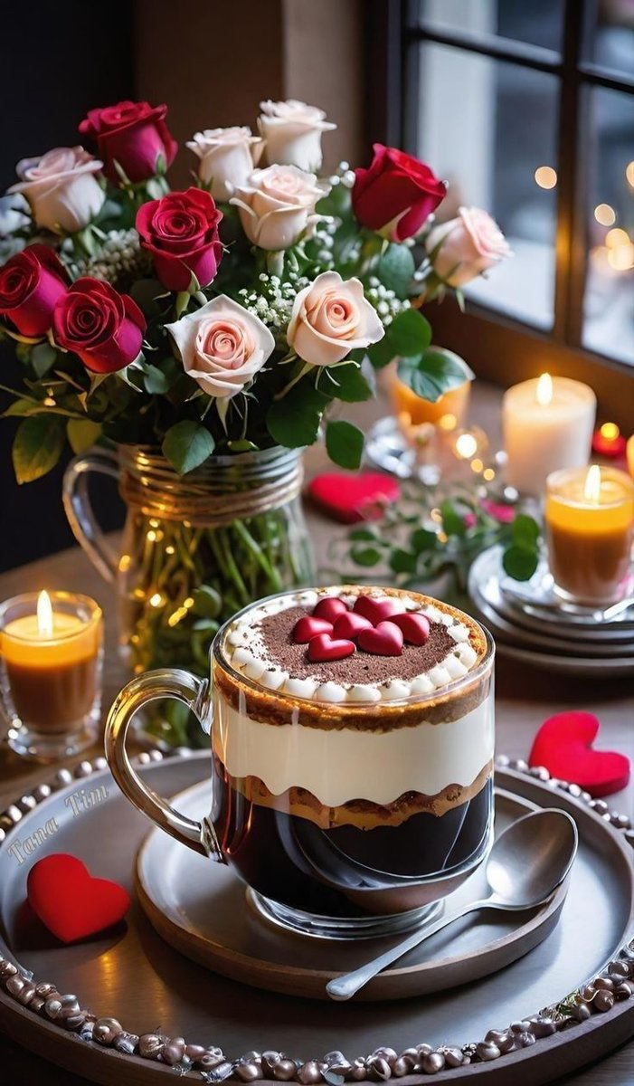 Кофе латте - розы, утро, кофе - оригинал