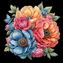 Схема вышивки «цветы»