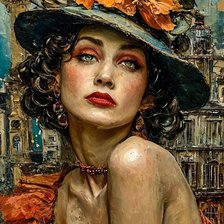 Схема вышивки «дама»