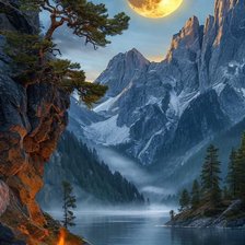 Схема вышивки «Горы»