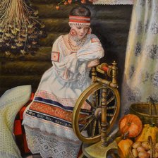 Схема вышивки «Русская красота. Рукодельница»