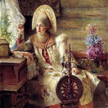 Схема вышивки «Русская красота. Рукодельница»