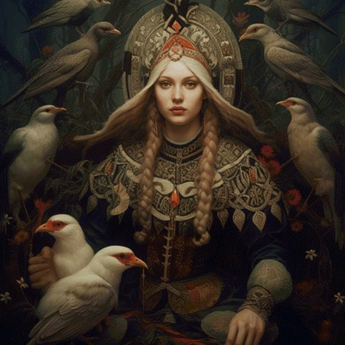 Русская красота. Образ славянки сгенерированный нейросетью - предпросмотр